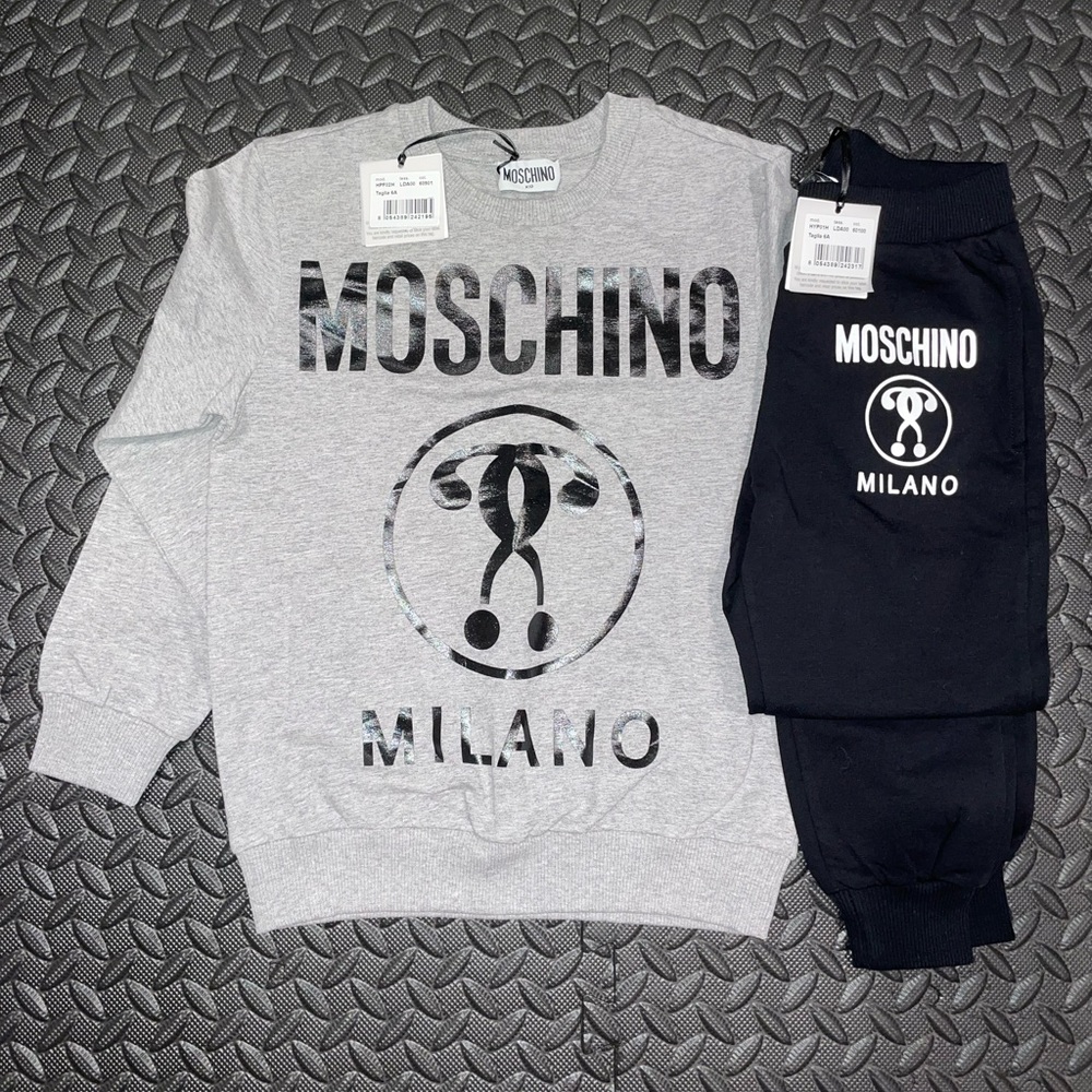 Moschino Little Boys Size 6A Sweater and Pants Set. New w/Tags
